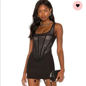 Miaou Campbell Corset in Black Monogram from Revolve